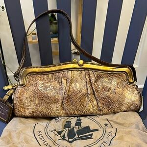 Brahmin Mona patent python shoulder bag